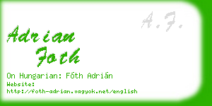 adrian foth business card